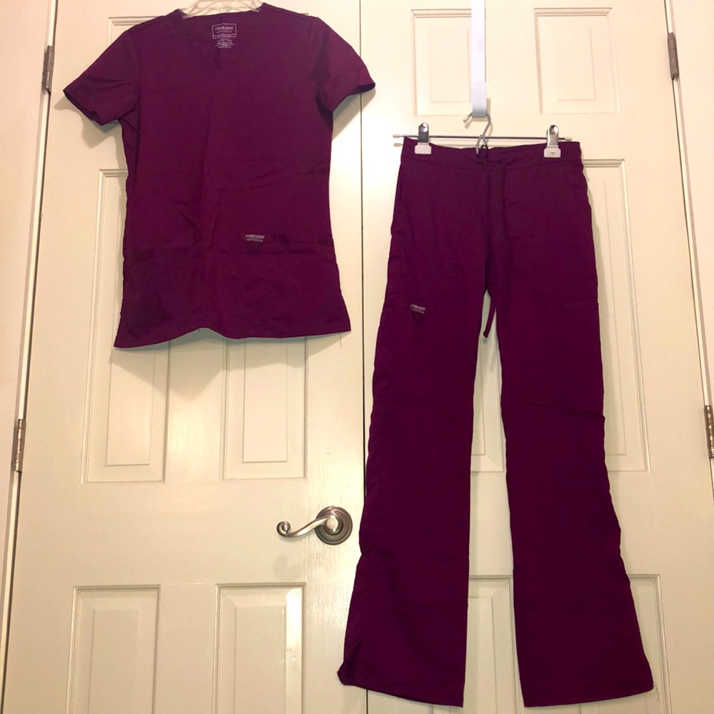 Wine colored scrubs